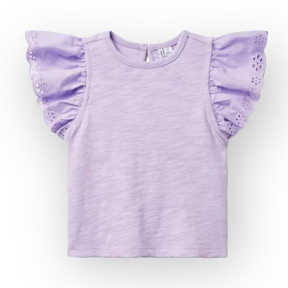 Janie and Jack NWT Purple Flutter Sleeve Top. Size 4 - Picture 1 of 3